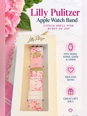 Lilly Pulitzer Apple Watch Band Conch Shell Pink Burst of Joy NWT
